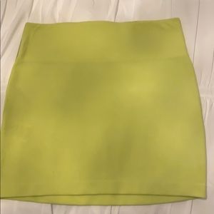BCBG light lime mini skirt